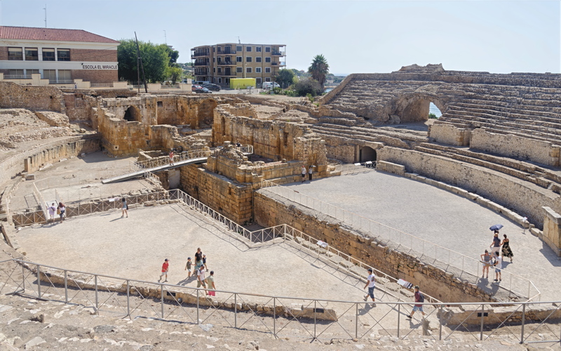 26 - The Tarragona Amphitheatre (Amfiteatre Romà), an ancient 2nd-century Roman arena located on the coast of Tarragona, Spain